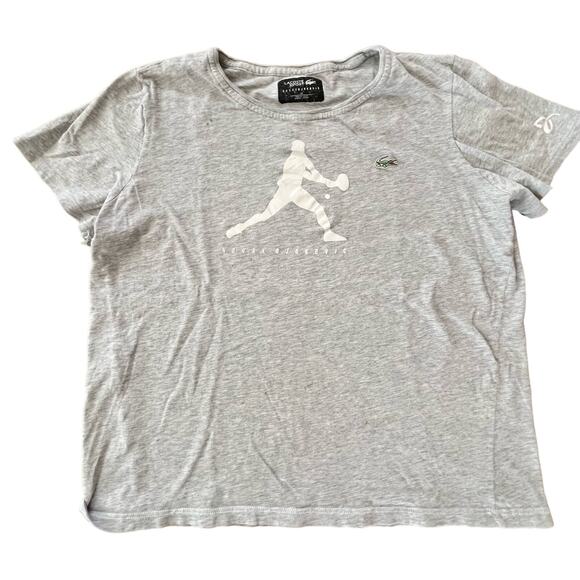 Lacoste Sport Novak Djokovic T-Shirt with Slight Staining - Girl's Size 38 - Picture 1 of 5